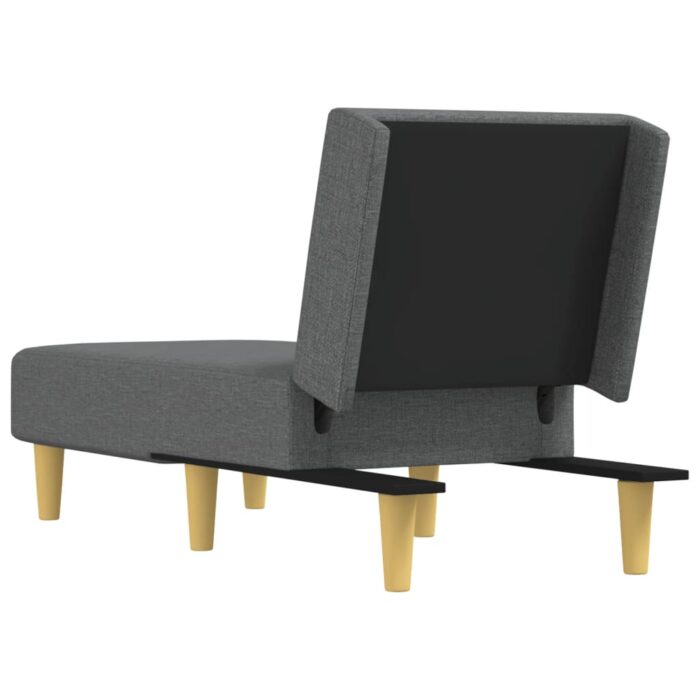 Chaise longue gris foncé tissu – Image 3