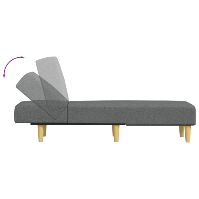 Chaise longue gris foncé tissu – Image 4