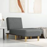 Chaise longue gris foncé tissu