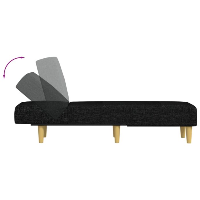 Chaise longue noir tissu – Image 4