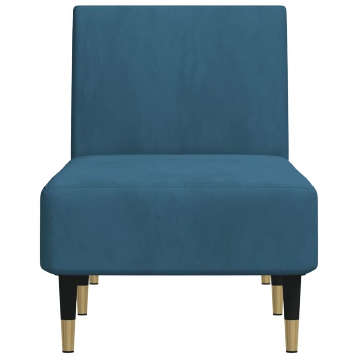 Chaise longue bleu velours – Image 2