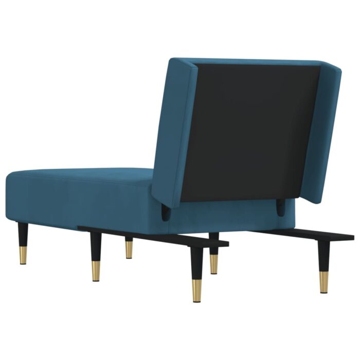 Chaise longue bleu velours – Image 3
