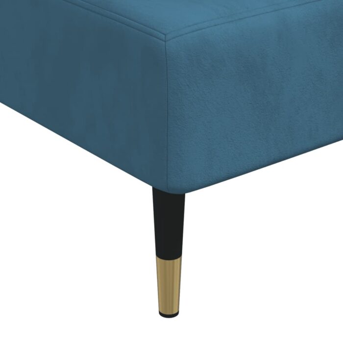 Chaise longue bleu velours – Image 5