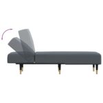 Chaise longue gris foncé velours – Image 4