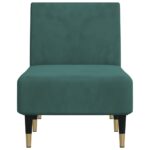 Chaise longue vert foncé velours – Image 2