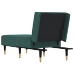 Chaise longue vert foncé velours – Image 3