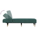 Chaise longue vert foncé velours – Image 4