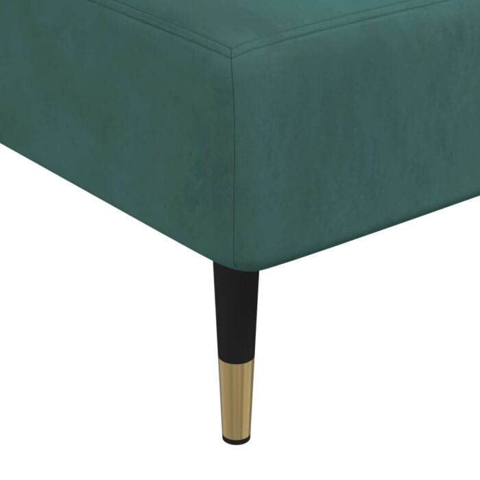 Chaise longue vert foncé velours – Image 5