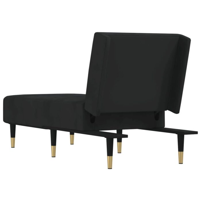 Chaise longue noir velours – Image 3