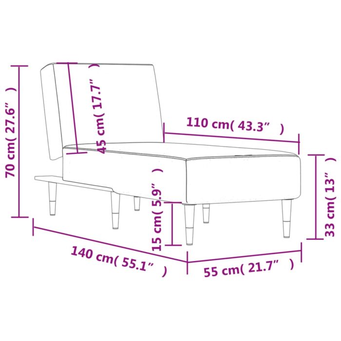 Chaise longue noir velours – Image 7