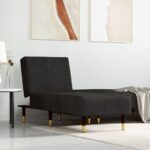 Chaise longue noir velours