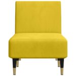 Chaise longue jaune velours – Image 2
