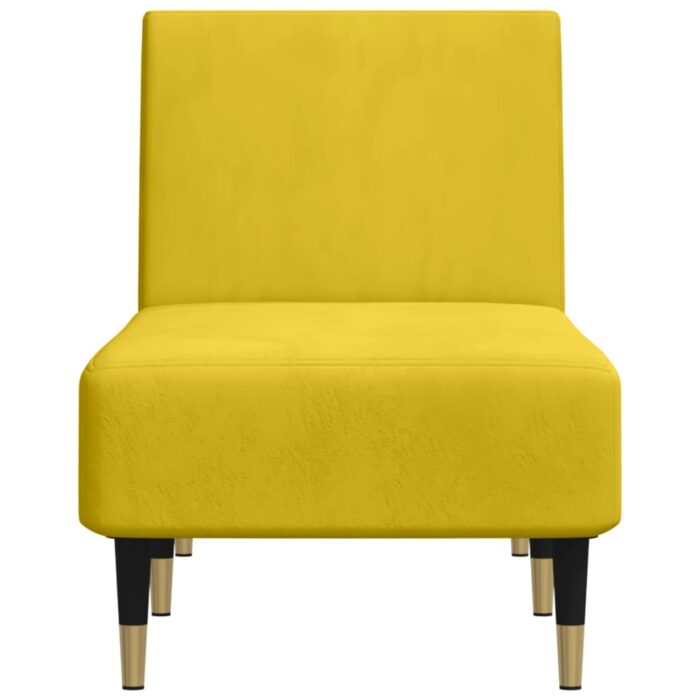 Chaise longue jaune velours – Image 2