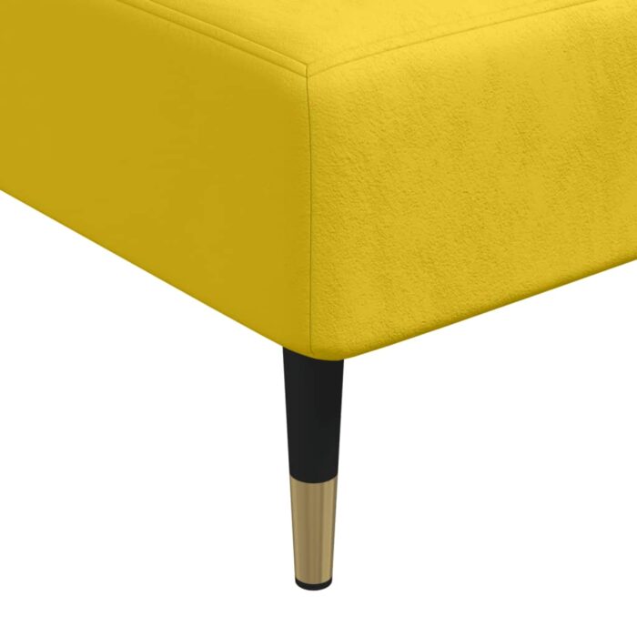 Chaise longue jaune velours – Image 5