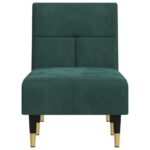Chaise longue vert foncé velours – Image 2