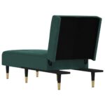 Chaise longue vert foncé velours – Image 3
