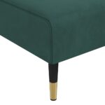 Chaise longue vert foncé velours – Image 5