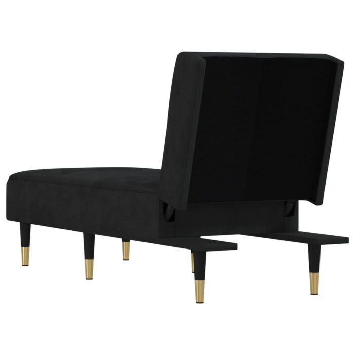 Chaise longue noir velours – Image 3