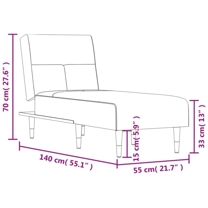 Chaise longue noir velours – Image 7