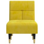 Chaise longue jaune velours – Image 2