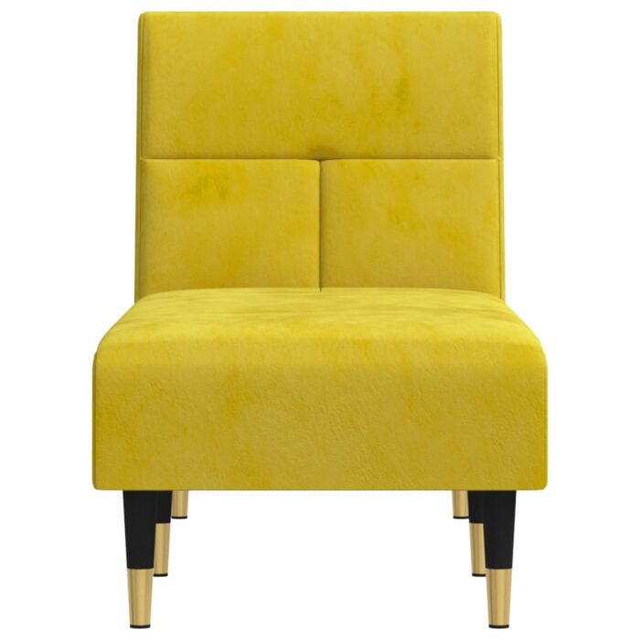 Chaise longue jaune velours – Image 2