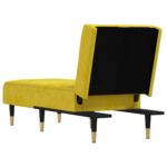 Chaise longue jaune velours – Image 3