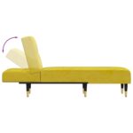 Chaise longue jaune velours – Image 4