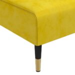 Chaise longue jaune velours – Image 5