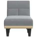 Chaise longue gris clair tissu – Image 2