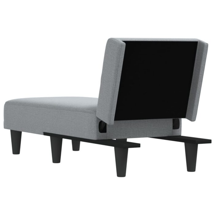 Chaise longue gris clair tissu – Image 3