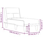 Chaise longue gris clair tissu – Image 7