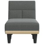 Chaise longue gris foncé tissu – Image 2
