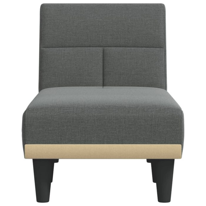 Chaise longue gris foncé tissu – Image 2