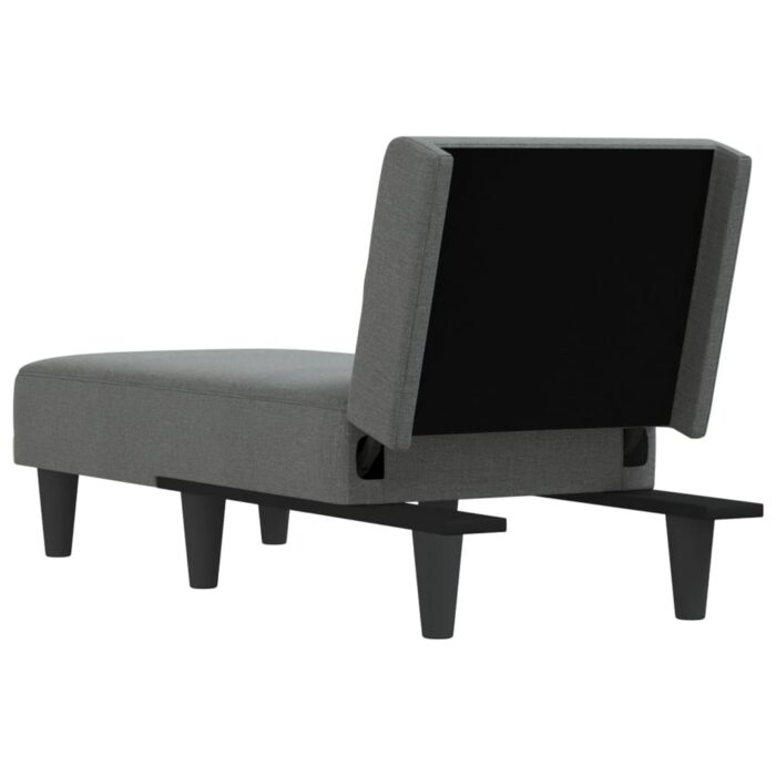 Chaise longue gris foncé tissu – Image 3