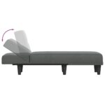 Chaise longue gris foncé tissu – Image 4