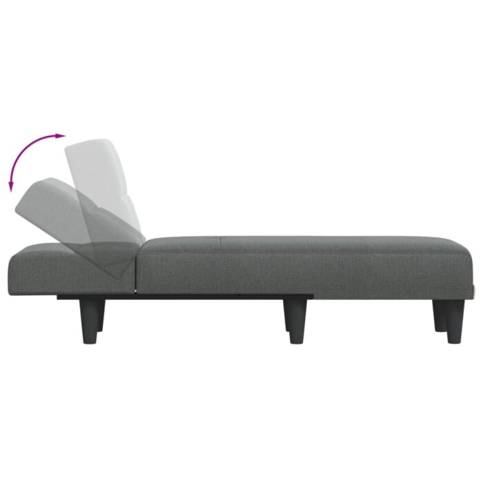 Chaise longue gris foncé tissu – Image 4
