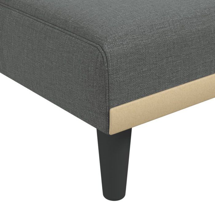 Chaise longue gris foncé tissu – Image 5