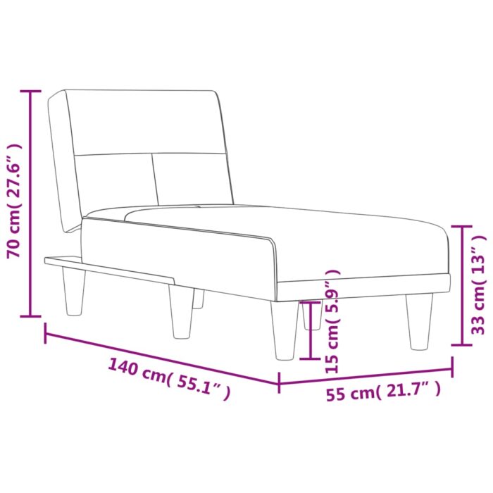 Chaise longue gris foncé tissu – Image 7