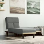 Chaise longue gris foncé tissu