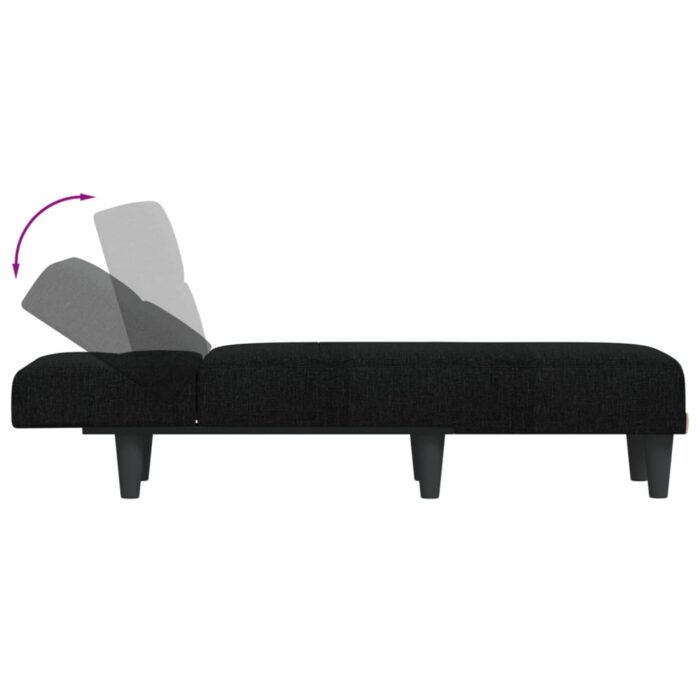 Chaise longue noir tissu – Image 4