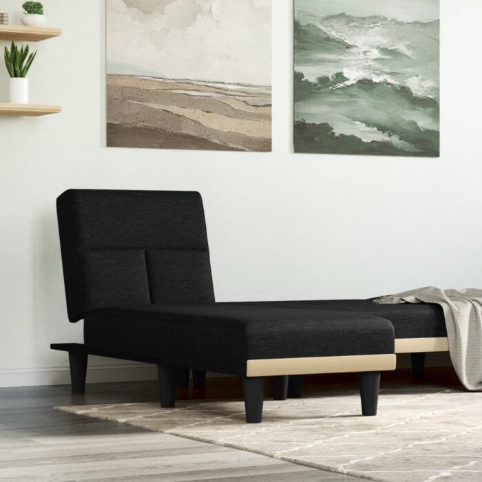Chaise longue noir tissu – Image 1