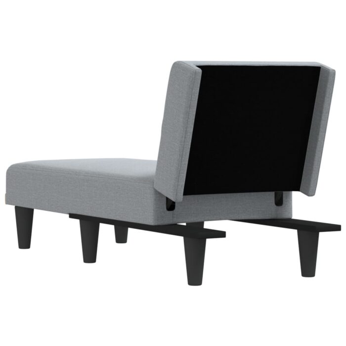 Chaise longue gris clair tissu – Image 3
