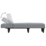 Chaise longue gris clair tissu – Image 4