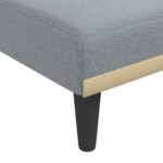 Chaise longue gris clair tissu – Image 5