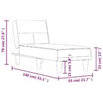 Chaise longue gris clair tissu – Image 7