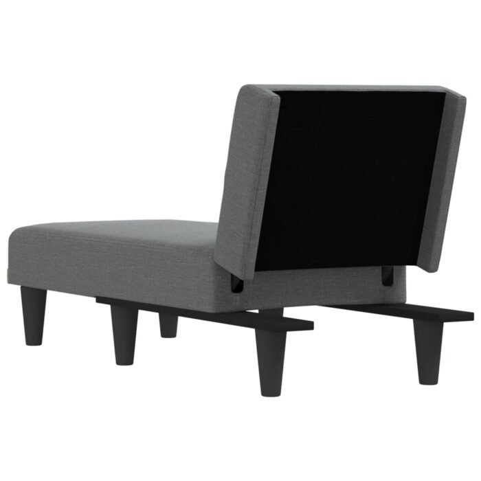 Chaise longue gris foncé tissu – Image 3