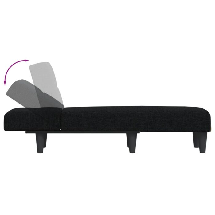 Chaise longue noir tissu – Image 4