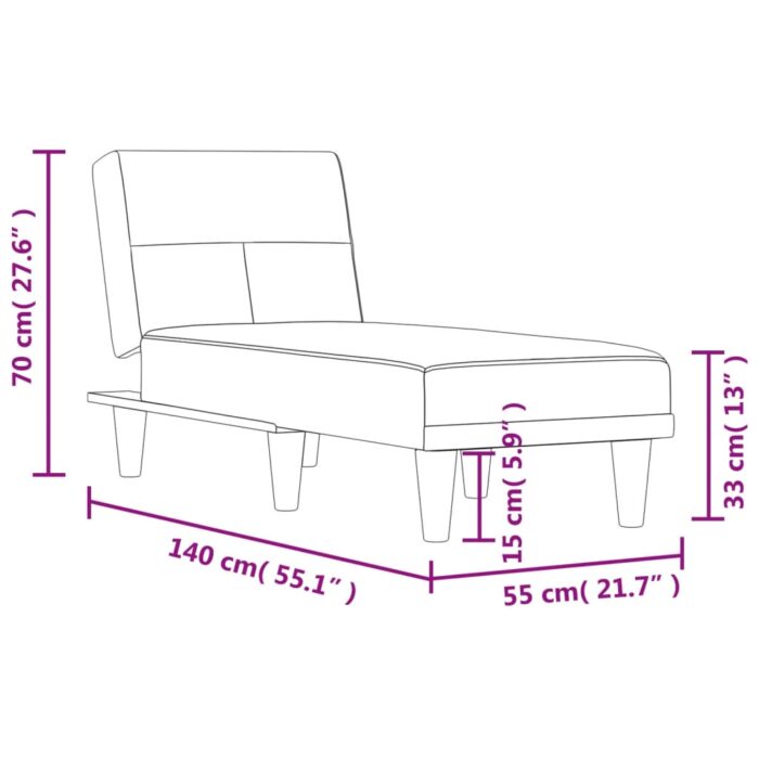 Chaise longue noir tissu – Image 7