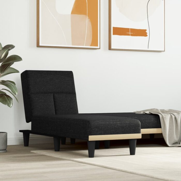 Chaise longue noir tissu – Image 1