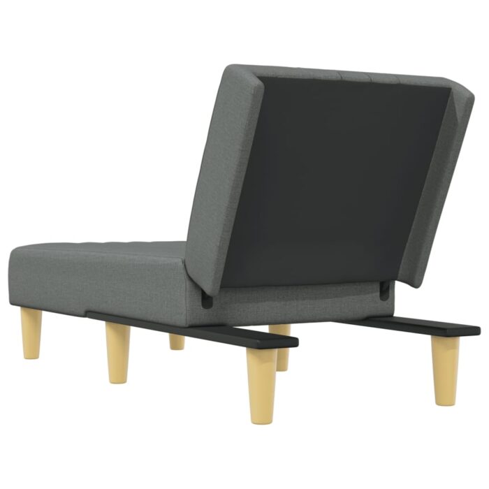 Chaise longue gris foncé tissu – Image 3